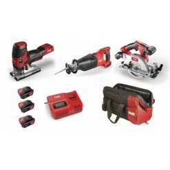 Lot 18V FLEX - Scie Sauteuse + Scie Sabre Pendulaire + Scie Circulaire - 3 Batteries + Chargeur + Accessoires