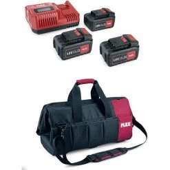 Pack 3 Batteries 18V 5Ah + 1chargeur + Sac FLEX - 497444