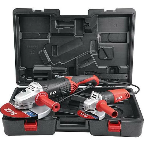 Kit Meuleuse D'angle FLEX Avec 2100 Watt Diam. 230 Mm Et 1010 Watt Diam. 125 Mm 3 Kit Meuleuse D'angle FLEX Avec 2100 Watt Diam. 230 Mm Et 1010 Watt Diam. 125 Mm