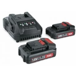 Flex 18V 2x Batterie 2,5 Ah + Set Chargeur D'alimentation 22 Q